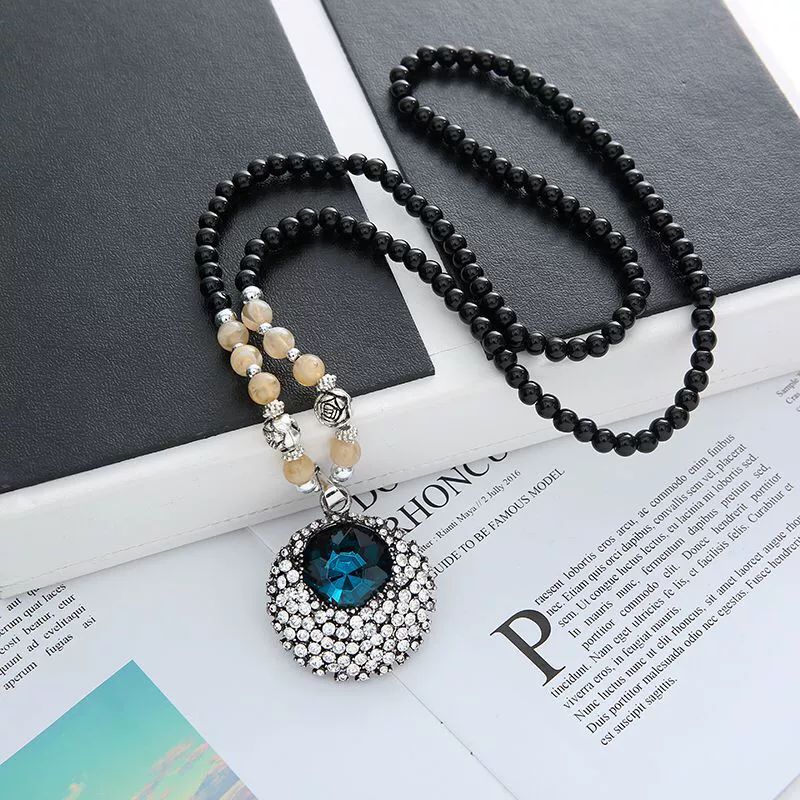 Wholesale Women's Alloy Necklace With Goldplated Artificial Gemstones And Semiprecious Stones Drop Shape Pendant For Autumn And Winter Electroplated Design - Image 13