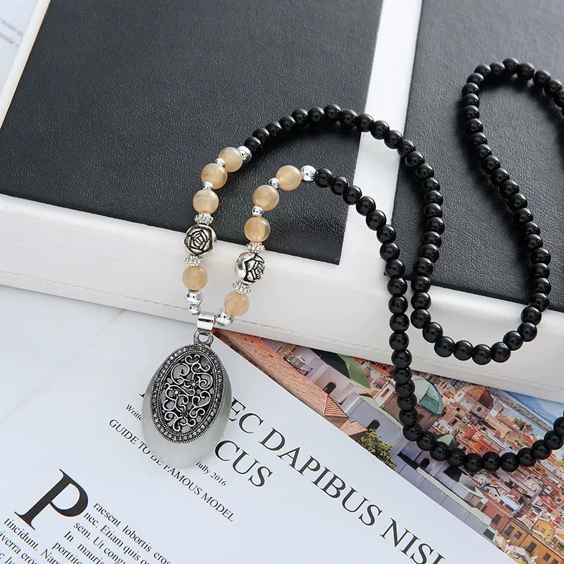 Wholesale Women's Alloy Necklace With Goldplated Artificial Gemstones And Semiprecious Stones Drop Shape Pendant For Autumn And Winter Electroplated Design - Image 14