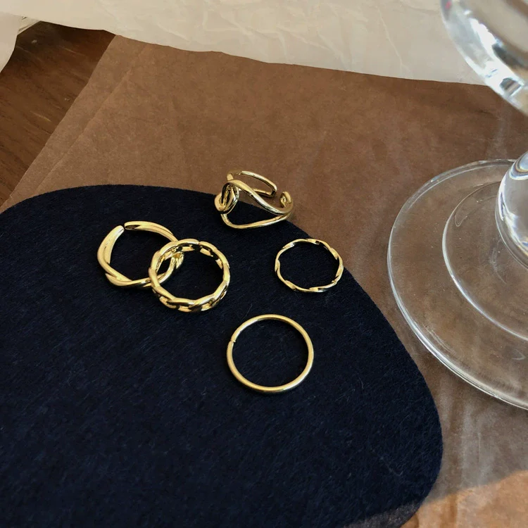 Wholesale Women's Alloy Open Ring Set With Geometric Design And Electroplating Treatment - Image 3