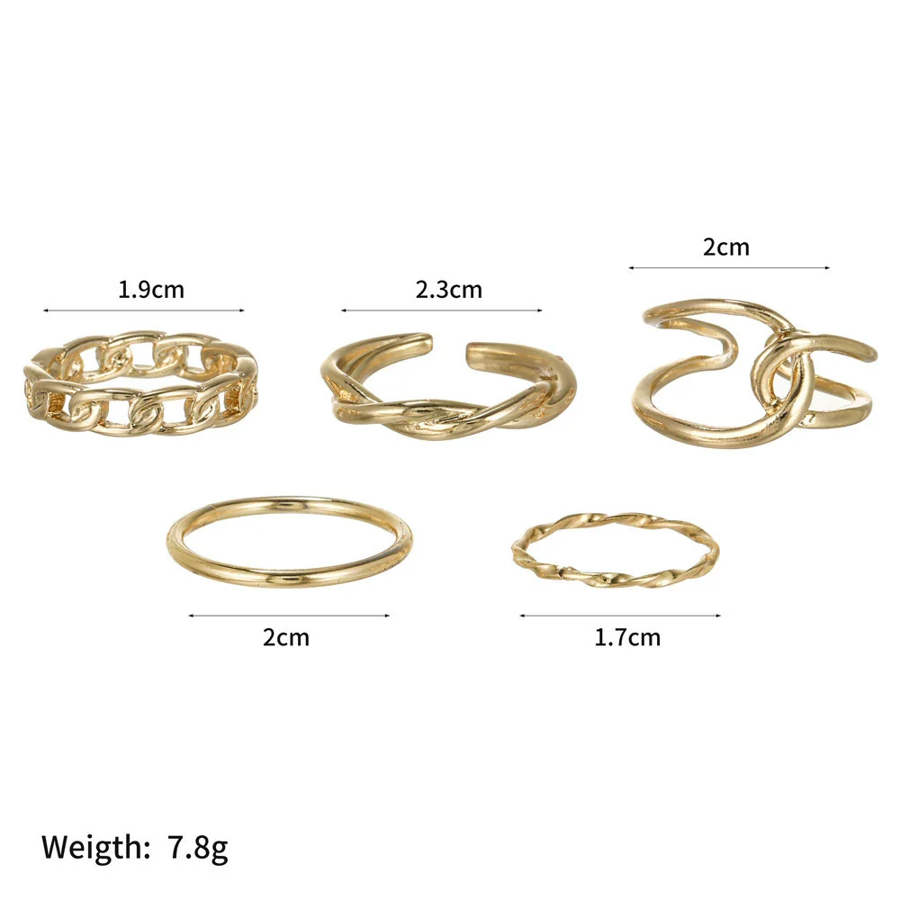 Wholesale Women's Alloy Open Ring Set With Geometric Design And Electroplating Treatment - Image 5