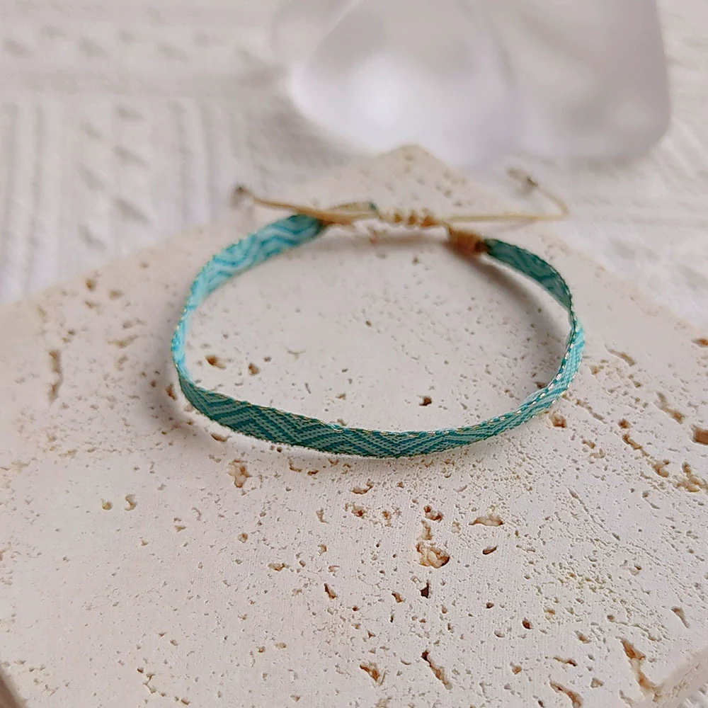 Wholesale Women's Aquamarine Handwoven Beaded Bracelet Jewelry - Image 4