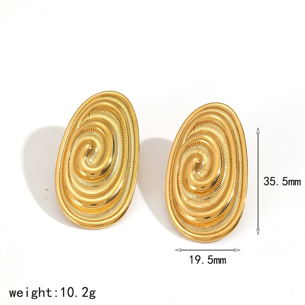 Wholesale Women's Casual Geometric Stainless Steel Earrings With Pvd Furnace Vacuum Real Gold Plating - Image 5