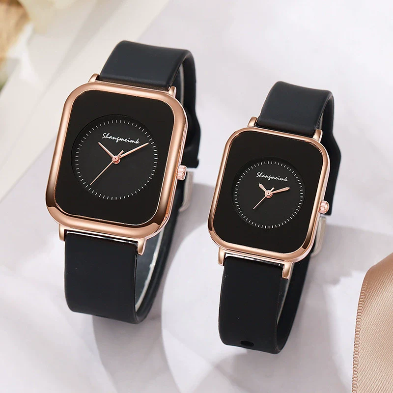 Wholesale Women's Casual Square Fashion Quartz Watches With Alloy Case Silicone Band And Stainless Steel Buckle