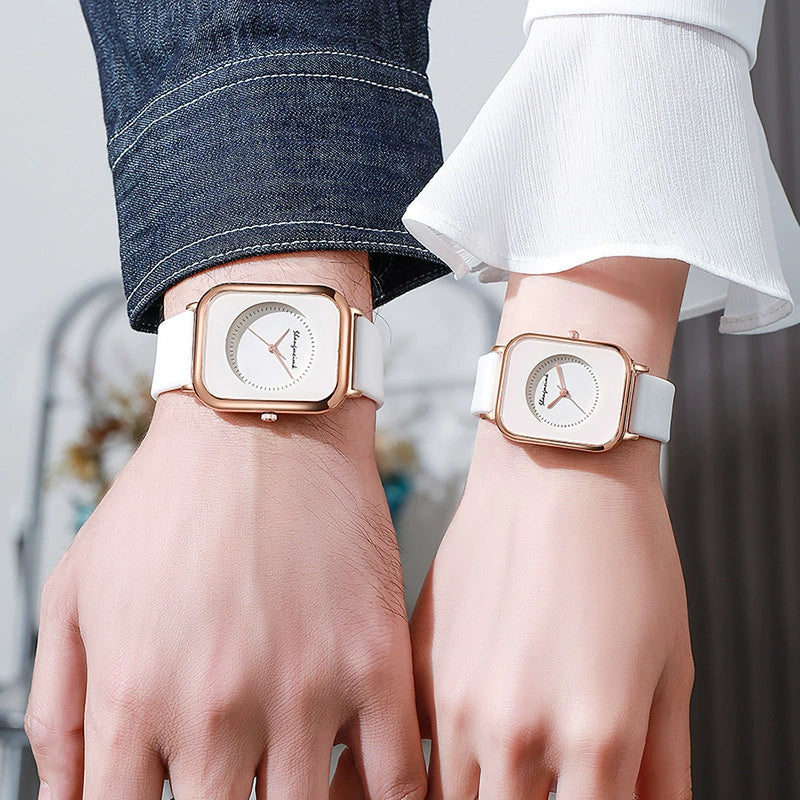 Wholesale Women's Casual Square Fashion Quartz Watches With Alloy Case Silicone Band And Stainless Steel Buckle - Image 2