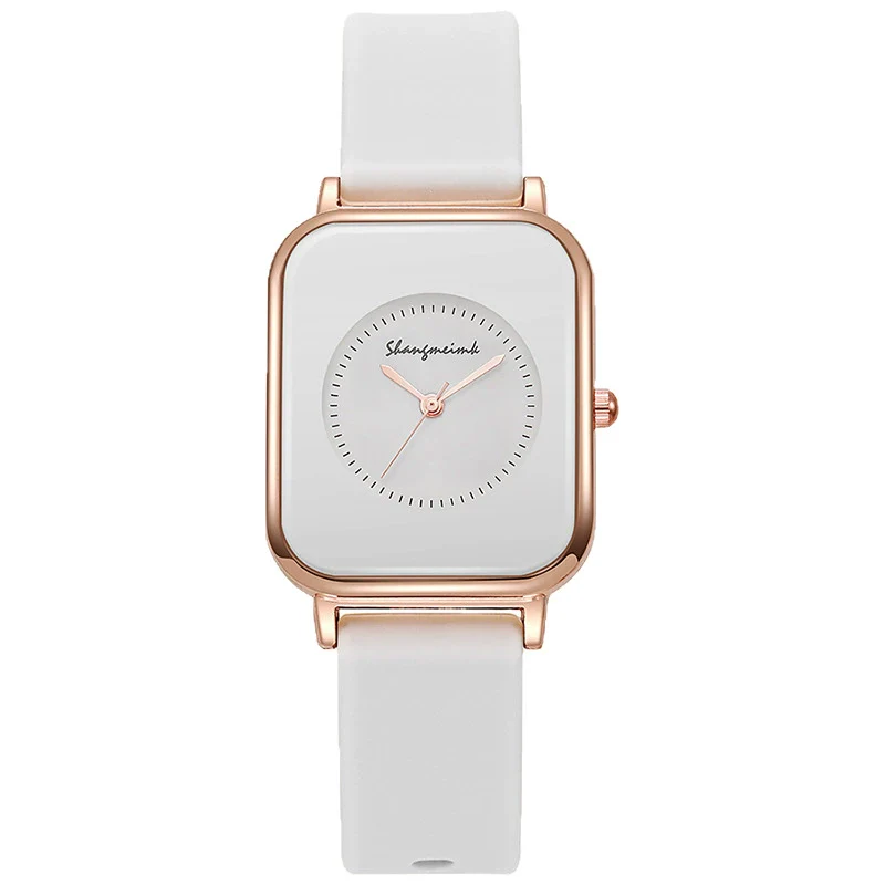Wholesale Women's Casual Square Fashion Quartz Watches With Alloy Case Silicone Band And Stainless Steel Buckle - Image 5
