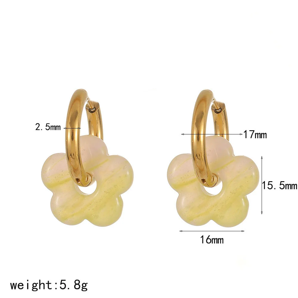 Wholesale Women's Casual Style Stainless Steel Flowershaped Pvd Furnace Vacuum Real Gold Plated Earrings - Image 13