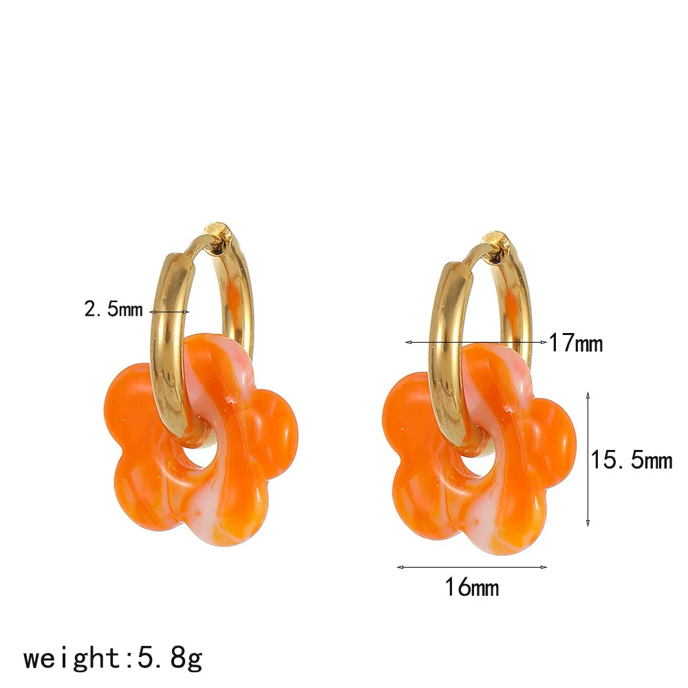 Wholesale Women's Casual Style Stainless Steel Flowershaped Pvd Furnace Vacuum Real Gold Plated Earrings - Image 8