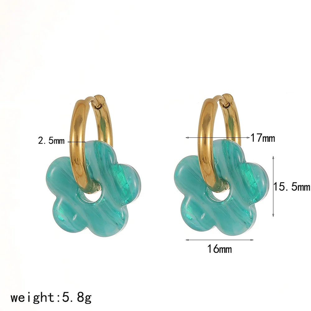 Wholesale Women's Casual Style Stainless Steel Flowershaped Pvd Furnace Vacuum Real Gold Plated Earrings - Image 9