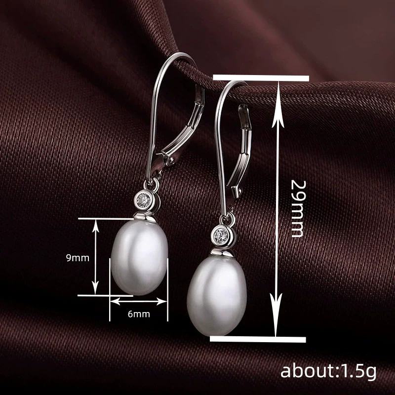 Wholesale Women's Classical Imitation Pearl Earrings Copper Oval Geometric Design - Image 4