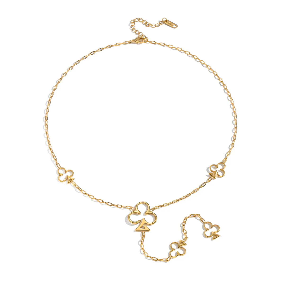 Wholesale Women's Cold Style 18K Real Gold Plated Flower Shape Necklace And Sweater Chain Jewelry Accessories With Pvd Furnace Vacuum Real Gold Plating - Image 5