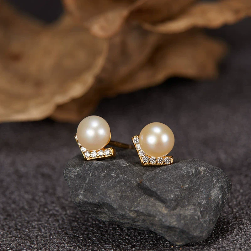 Wholesale Women's Cold Style Light Luxury Niche Design Geometric S925 Sterling Silver And Natural Freshwater Pearl Pendant Necklace Set With Gems - Image 8
