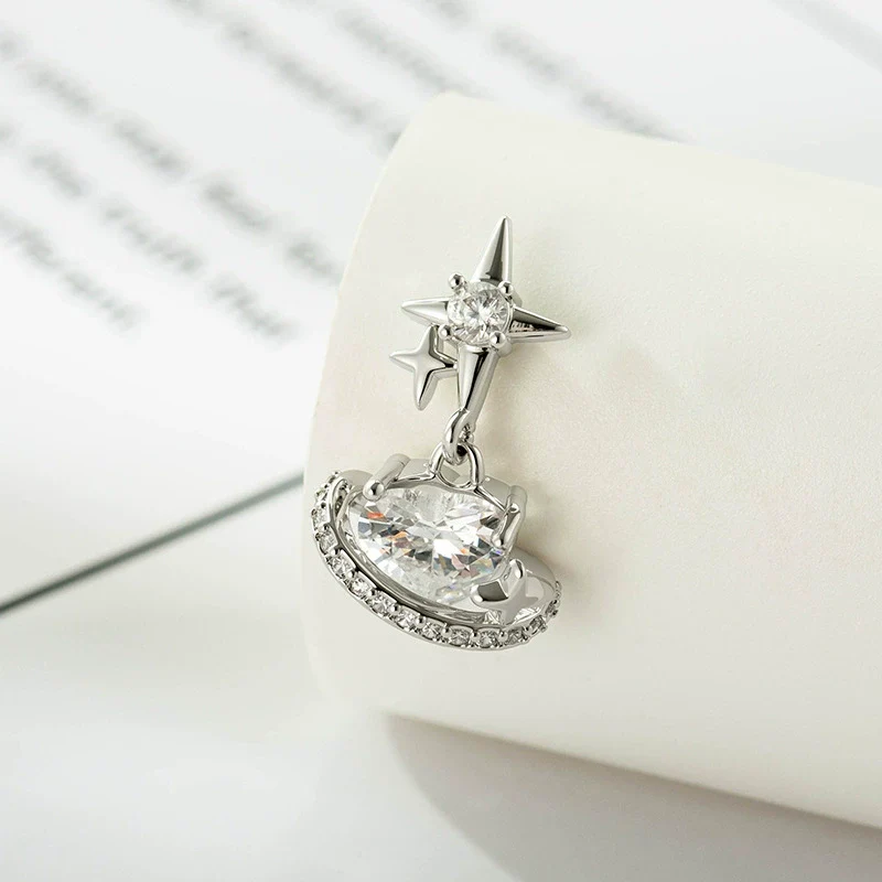 Wholesale Women's Cool Style Heart Shape Metal Pendant Titanium Steel Screw Ear Nail Set With Diamonds - Image 3