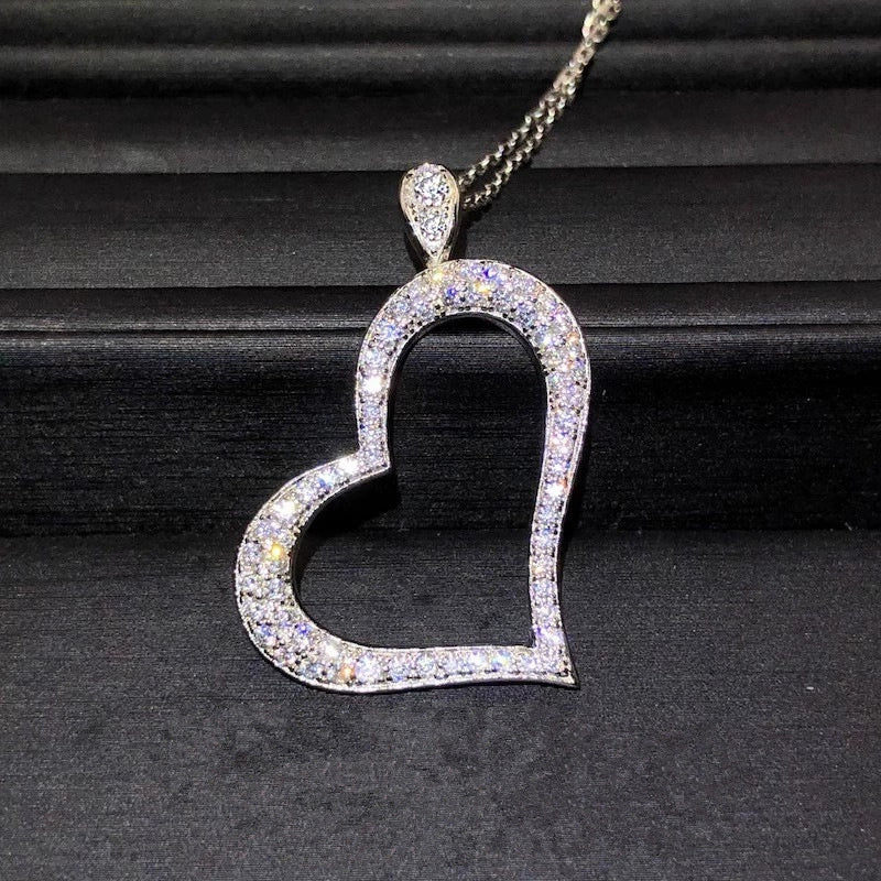 Wholesale Women's Copper Box Chain Heart Shape Mixed Gemstone Inlay Zircon Necklace - Image 2