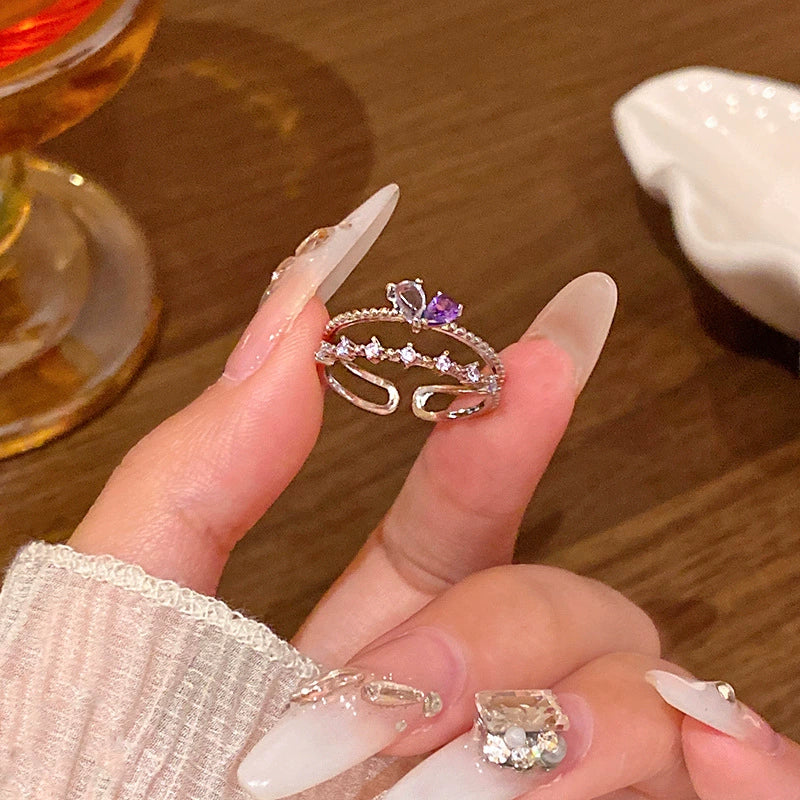 Wholesale Women's Copper Butterfly And Bow Open Ring With Electroplating Processing - Image 19