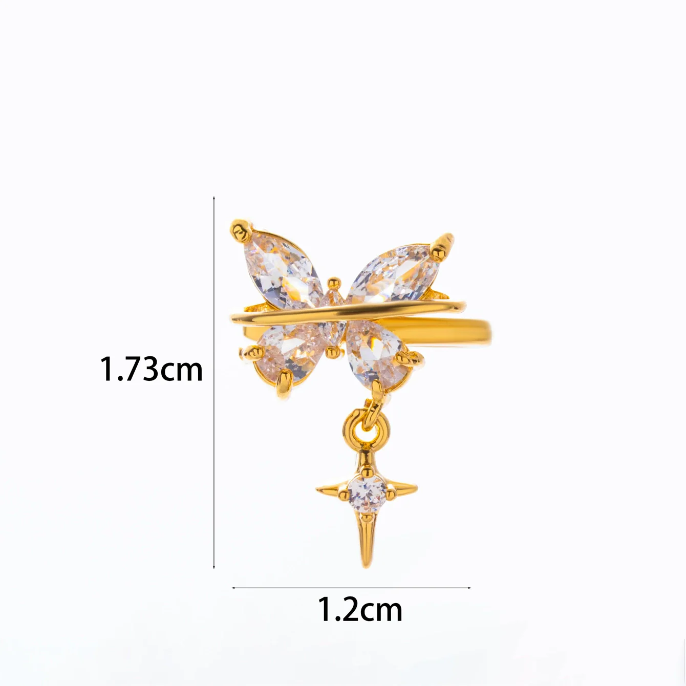 Wholesale Women's Copper Butterfly Cartilage Ear Clip Microinlaid Zircon Geometric Electroplated - Image 14