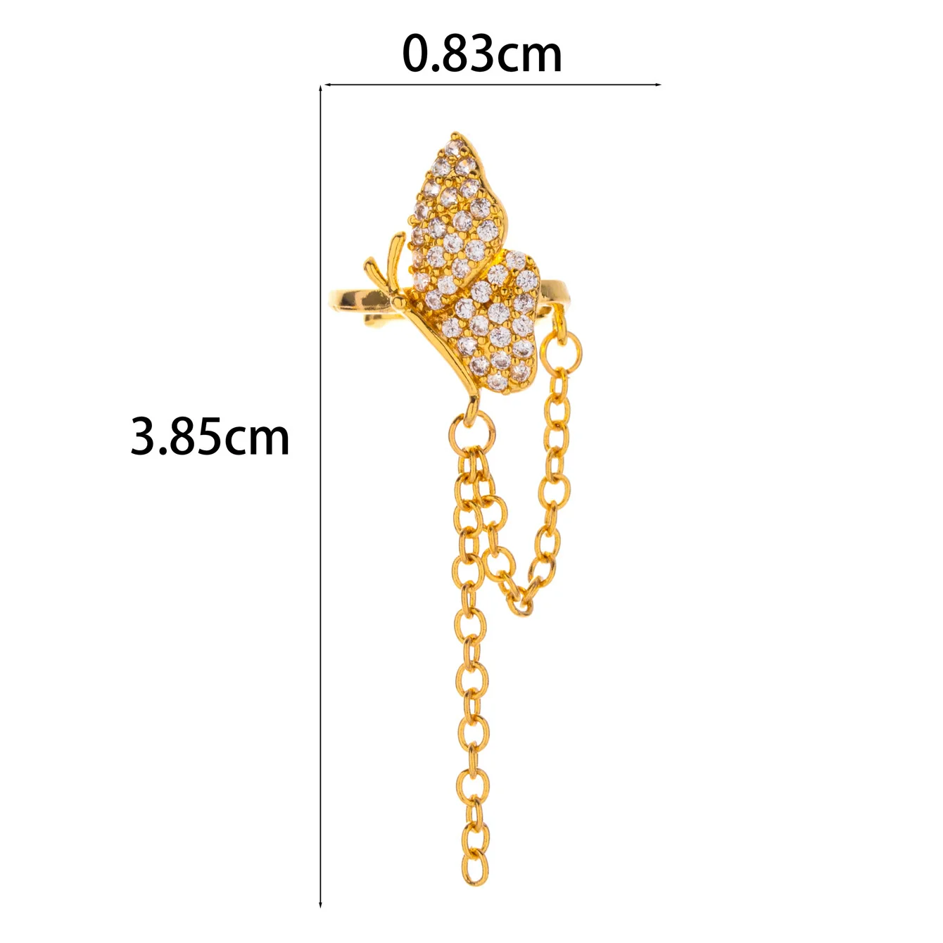 Wholesale Women's Copper Butterfly Cartilage Ear Clip Microinlaid Zircon Geometric Electroplated Fashion Ear Clip - Image 14