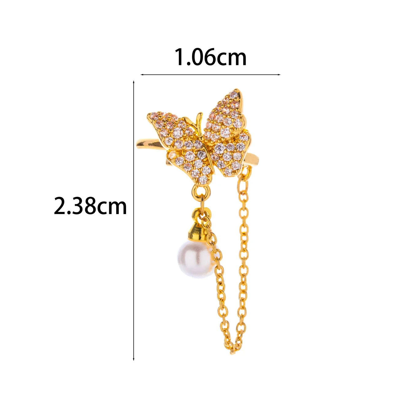 Wholesale Women's Copper Butterfly Cartilage Ear Clip Microinlaid Zircon Geometric Electroplated Fashion Ear Clip - Image 18