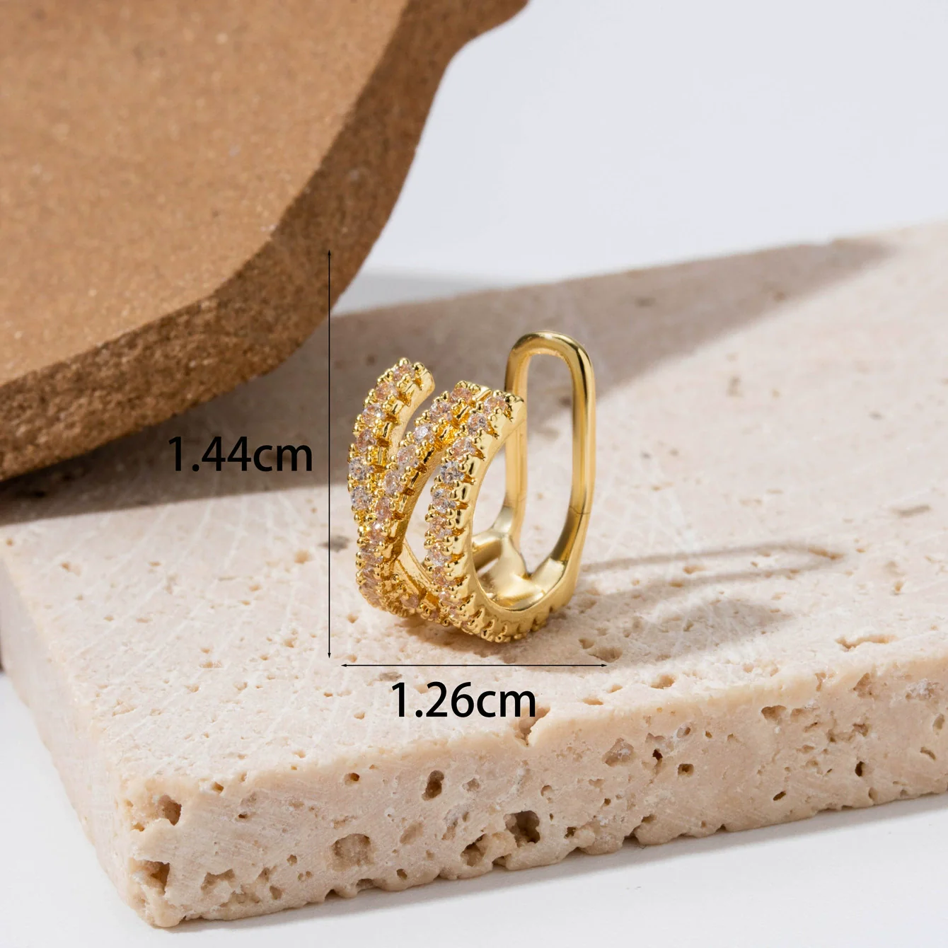 Wholesale Women's Copper Butterfly Cartilage Ear Clip Microinlaid Zircon Geometric Electroplated Fashion Ear Clip - Image 6