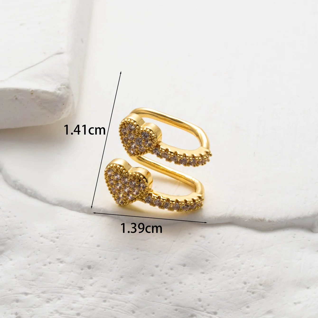 Wholesale Women's Copper Butterfly Cartilage Ear Clip With Microinlaid Zircon And Geometric Pattern Electroplated - Image 12