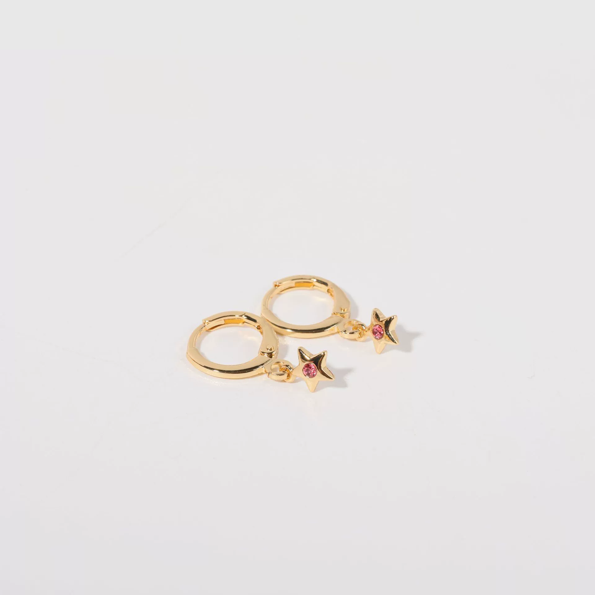 Wholesale Women's Copper Diamond Treatment Star Earrings With Five Pointed Star Design - Image 12