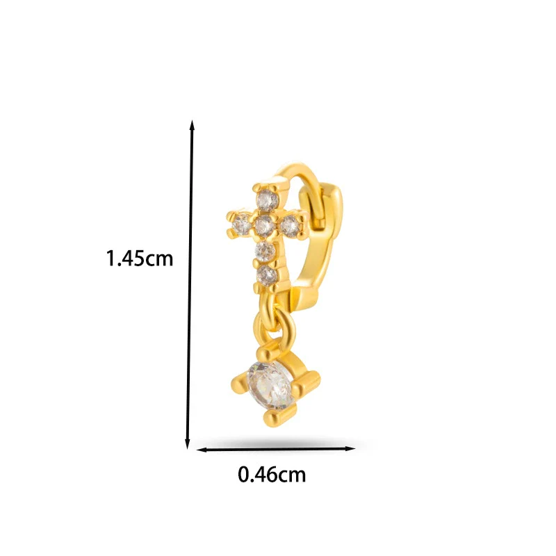 Wholesale Women's Copper Earring With Flower Pattern And Microinlaid Zircon - Image 10