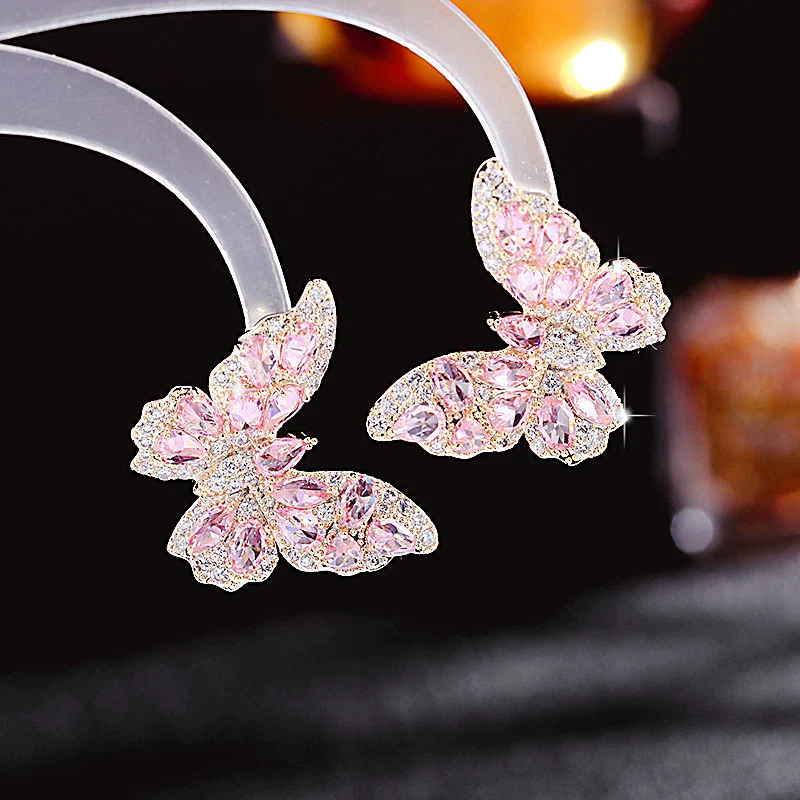 Wholesale Women's Copper Earrings With Bow Pattern And Zircon Treatment In Simple And Animal Style - Image 4