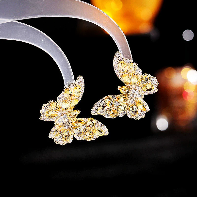 Wholesale Women's Copper Earrings With Bow Pattern And Zircon Treatment In Simple And Animal Style - Image 8