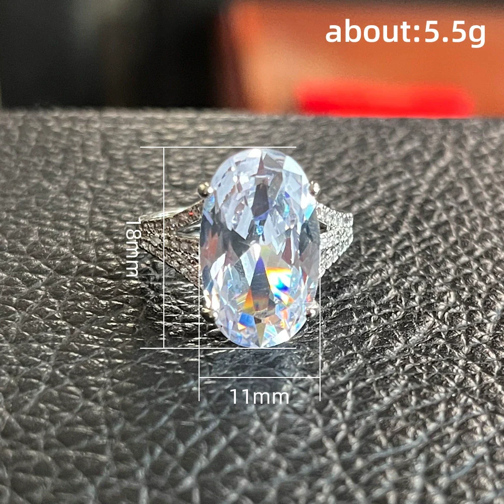 Wholesale Women's Copper Eggshaped Geometric Zircon Inlaid Ring Jewelry - Image 4