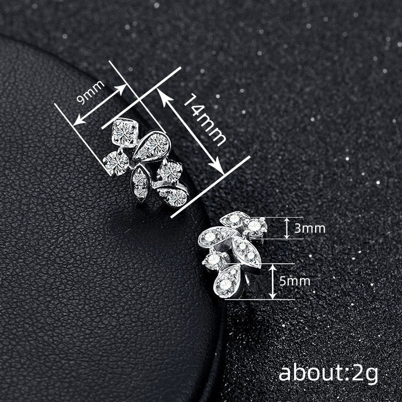 Wholesale Women's Copper Flower Geometric Earrings With Micropaved Zirconia - Image 4
