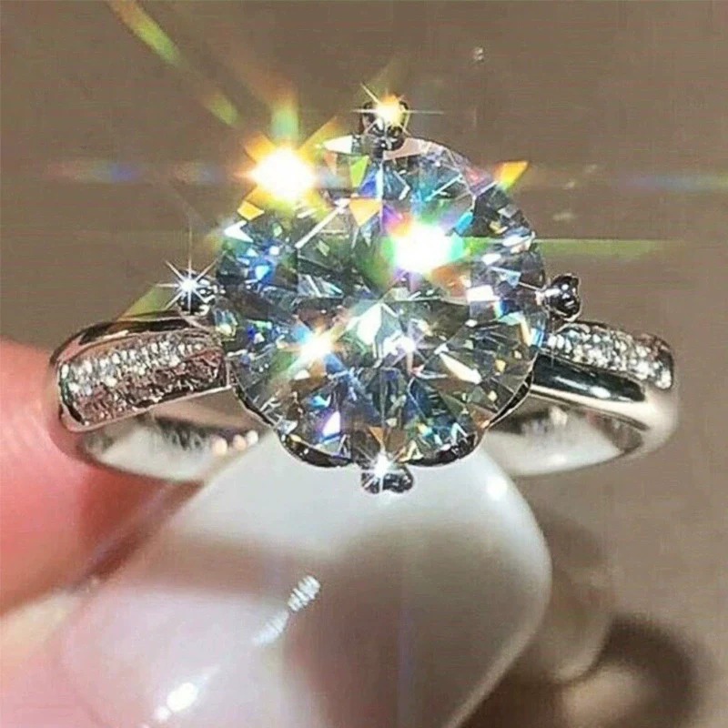 Wholesale Women's Copper Geometric Inlaid Zircon Ring Luxury Jewelry