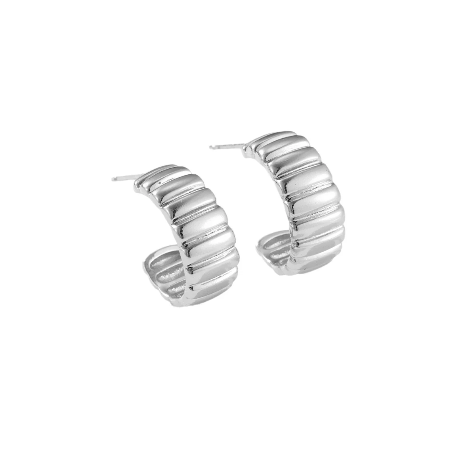 Wholesale Women's Copper Geometric Irregular C Ring Earrings With Electroplating - Image 5