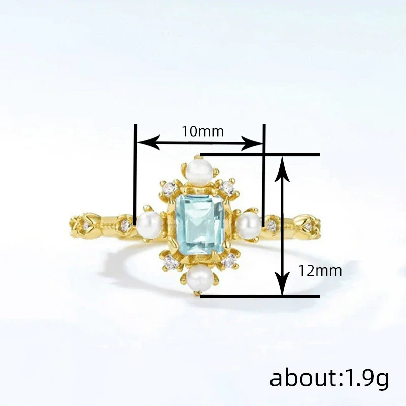 Wholesale Women's Copper Geometric Palace Style Imitation Pearl Ring With Electroplating - Image 4
