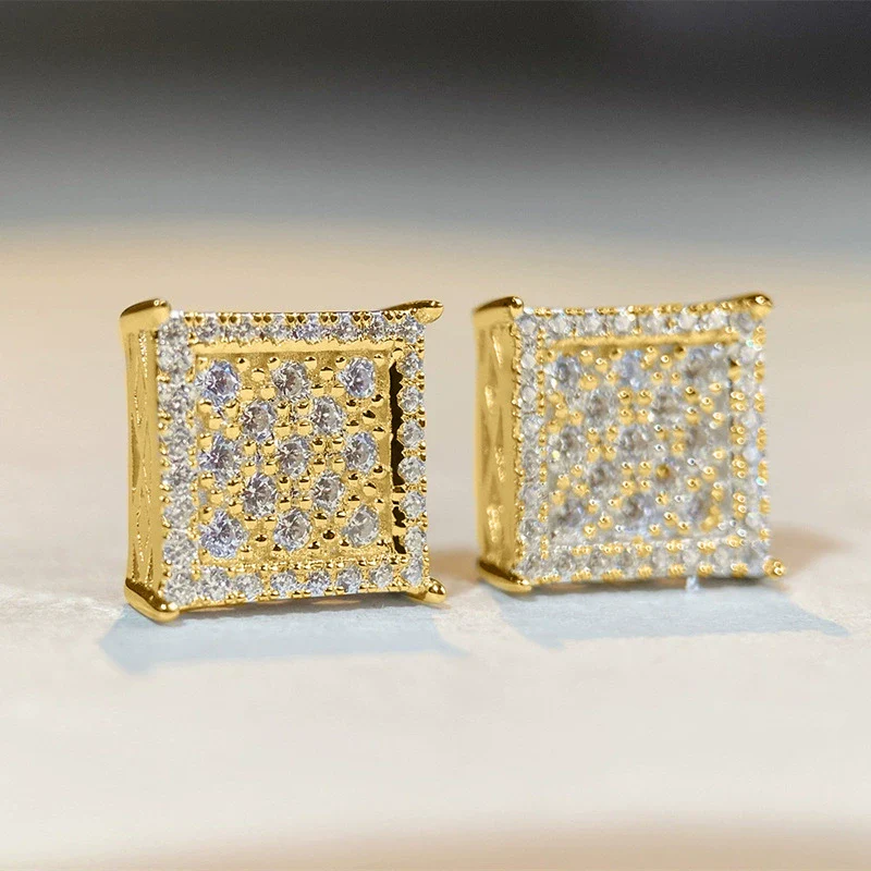 Wholesale Women's Copper Geometric Style Zirconia Earrings - Image 6