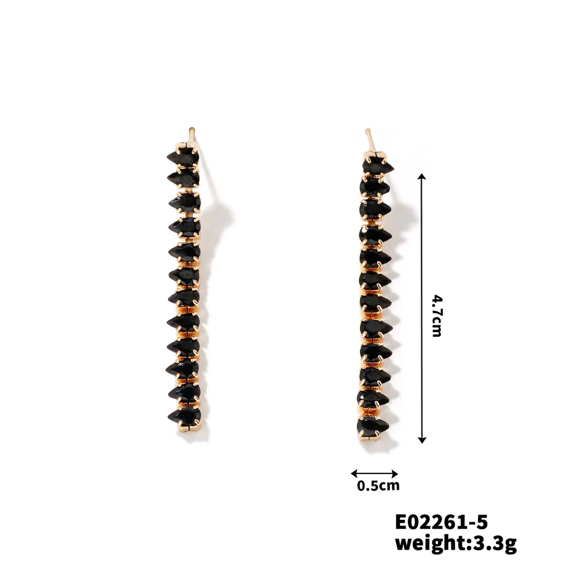 Wholesale Women's Copper Inlaid Zircon Tassel Earrings With Geometric Design And Electroplating Process - Image 10