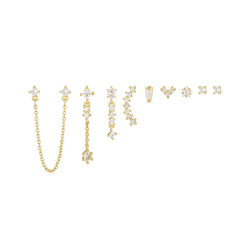 Wholesale Women's Copper Pin Earrings With Heart Shape And Zirconia Design And Long Tassel Pendant - Image 6