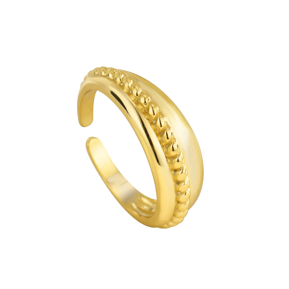 Wholesale Women's Copper Twist Wavy Open Finger Ring With Electroplating - Image 5