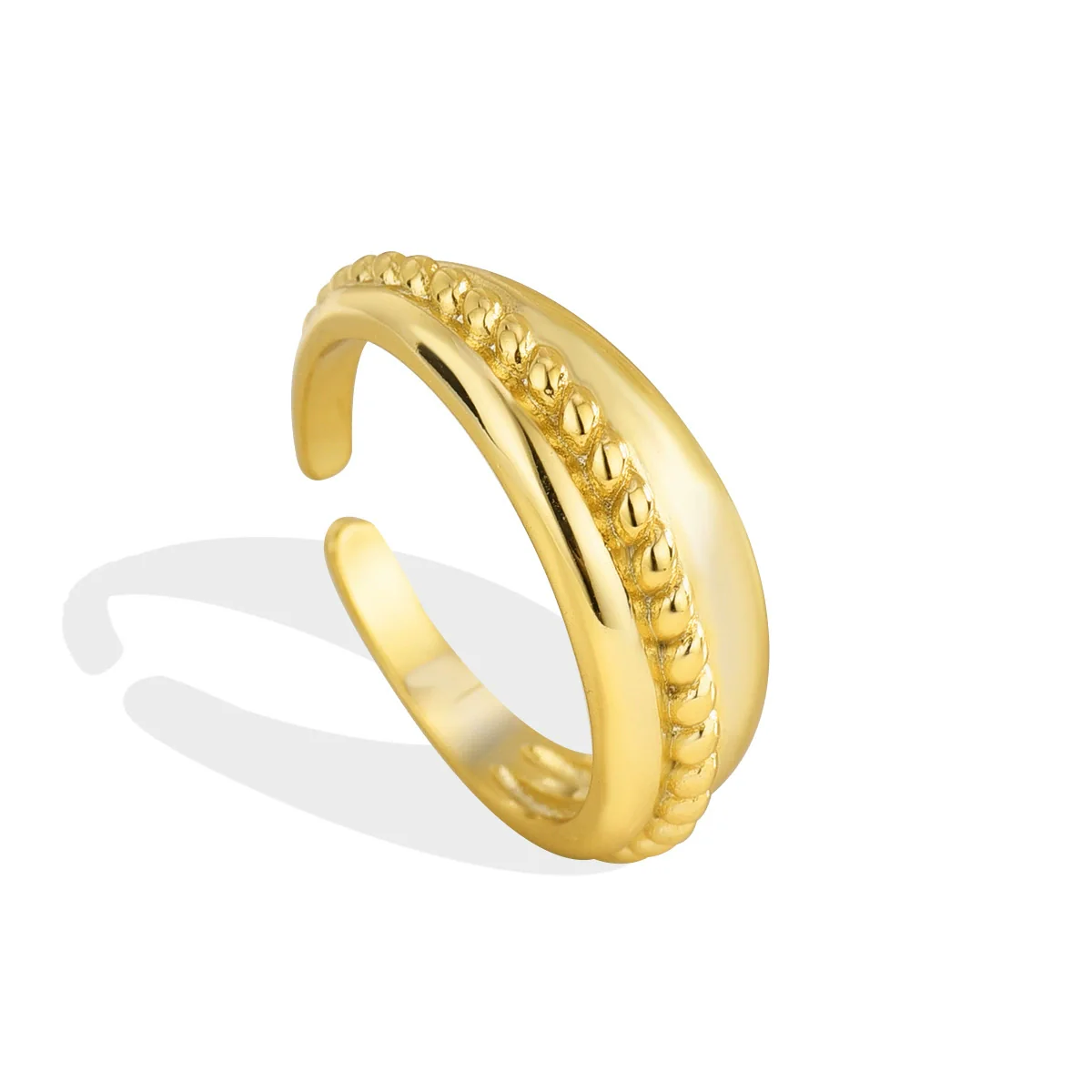 Wholesale Women's Copper Twist Wavy Open Finger Ring With Electroplating - Image 6