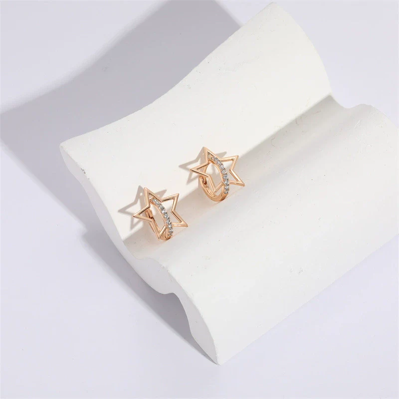 Wholesale Women's Copper Zircon Geometric Animal Pattern Electroplated Earrings - Image 7