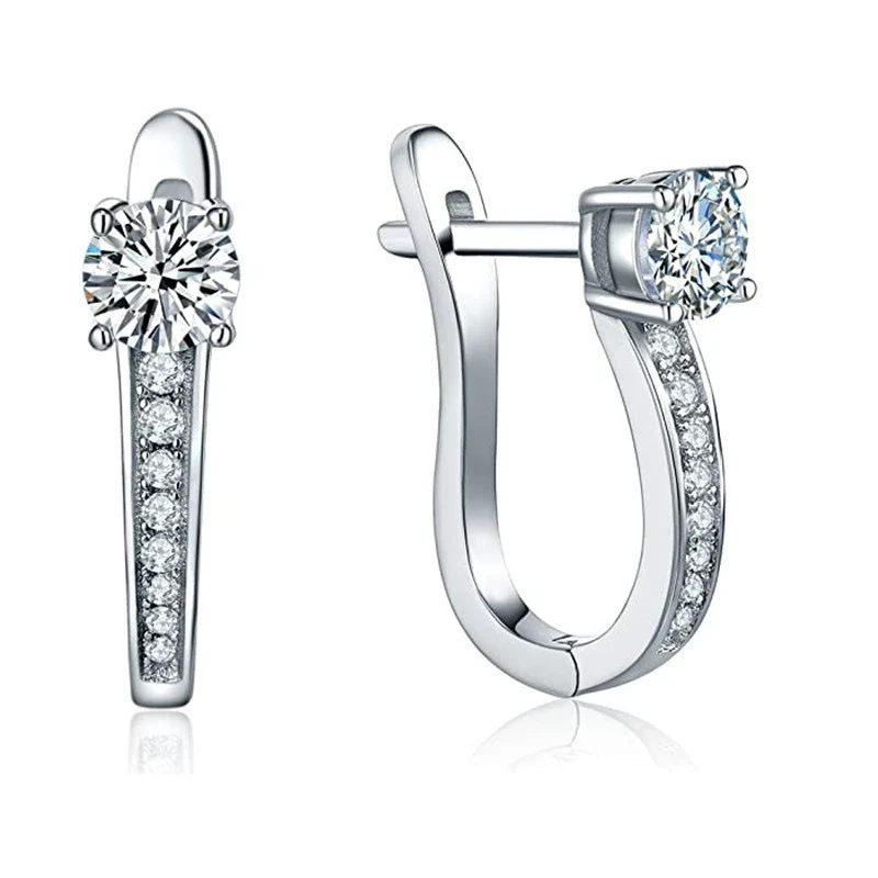 Wholesale Women's Copper Zircon Geometric Earrings