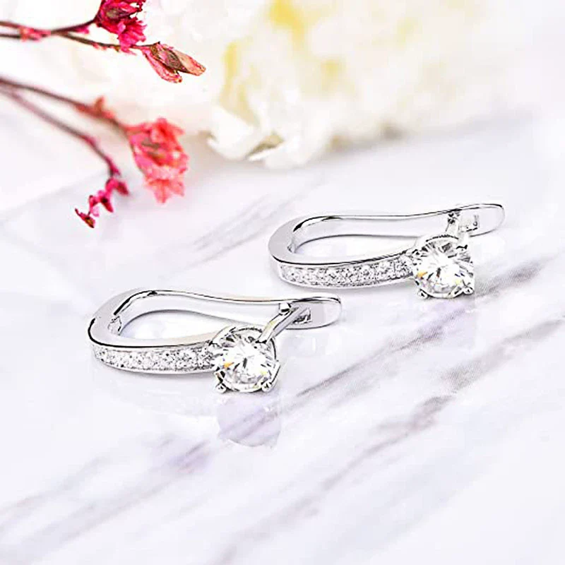 Wholesale Women's Copper Zircon Geometric Earrings - Image 2
