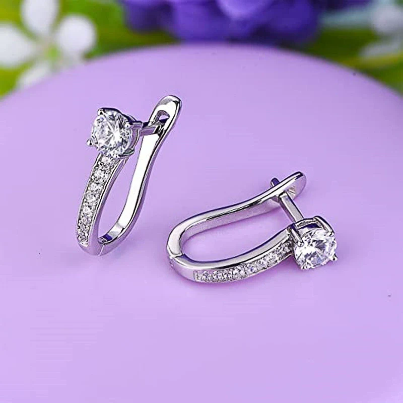 Wholesale Women's Copper Zircon Geometric Earrings - Image 3