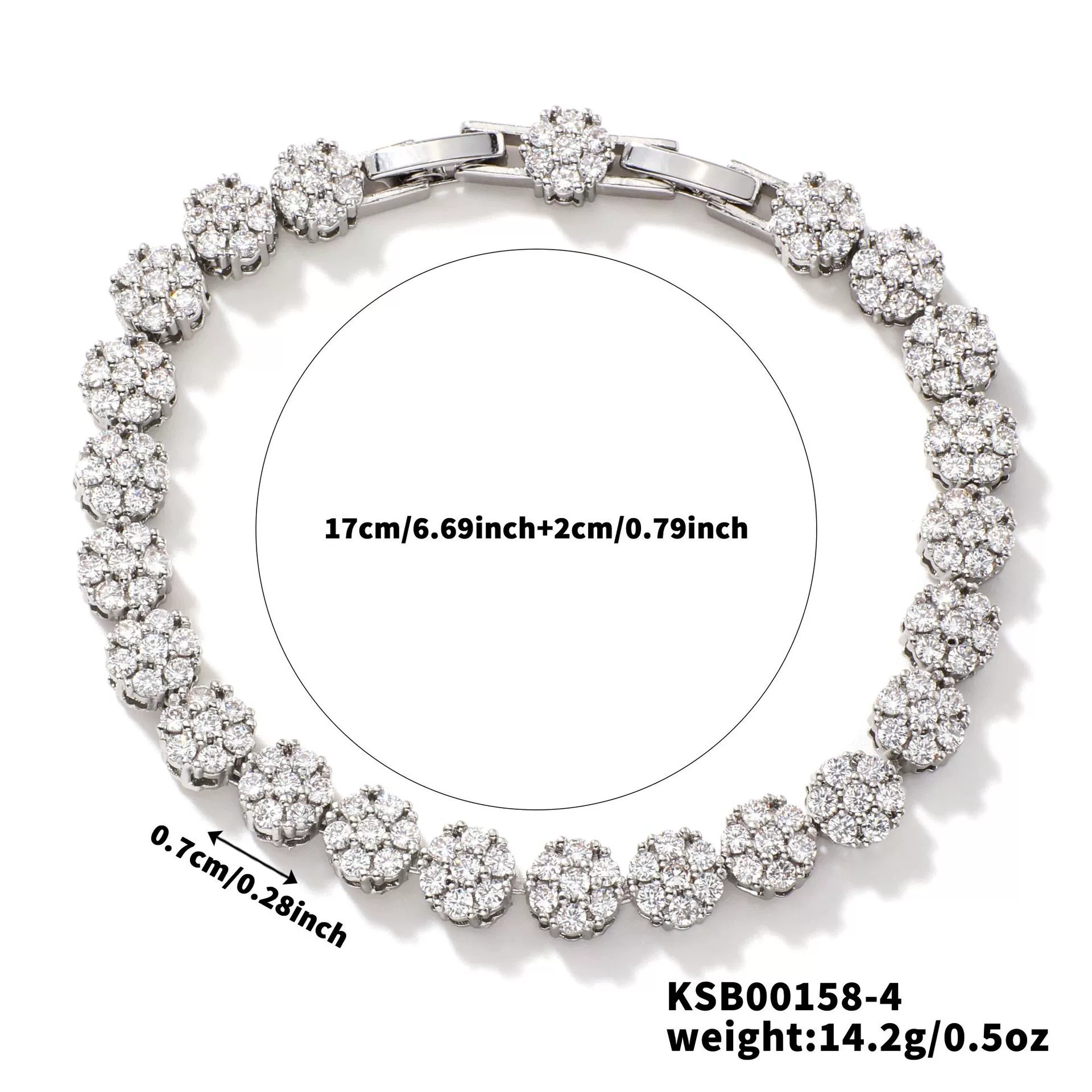 Wholesale Women's Copper Zirconia Geometric Style Bracelet - Image 9