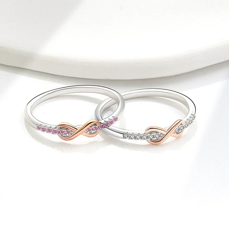 Wholesale Women's Copper Zirconium Ring Electroplated Versatile Style - Image 3