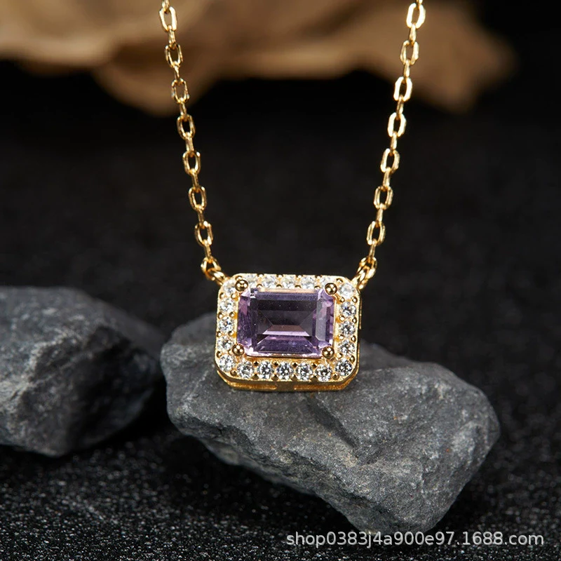 Wholesale Women's Crystal And 925 Sterling Silver Geometric Style Necklace Pendant Set With Gems And Cross Chain - Image 26