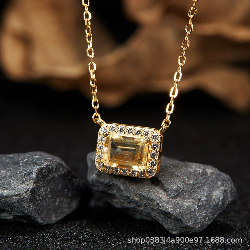 Wholesale Women's Crystal And 925 Sterling Silver Geometric Style Necklace Pendant Set With Gems And Cross Chain - Image 27