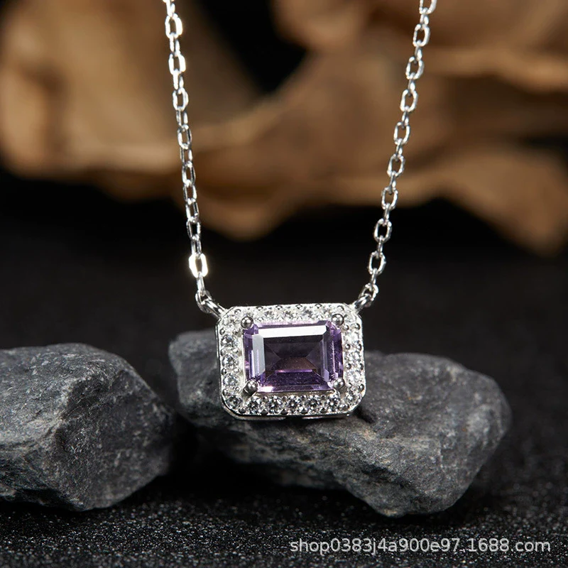 Wholesale Women's Crystal And 925 Sterling Silver Geometric Style Necklace Pendant Set With Gems And Cross Chain - Image 31