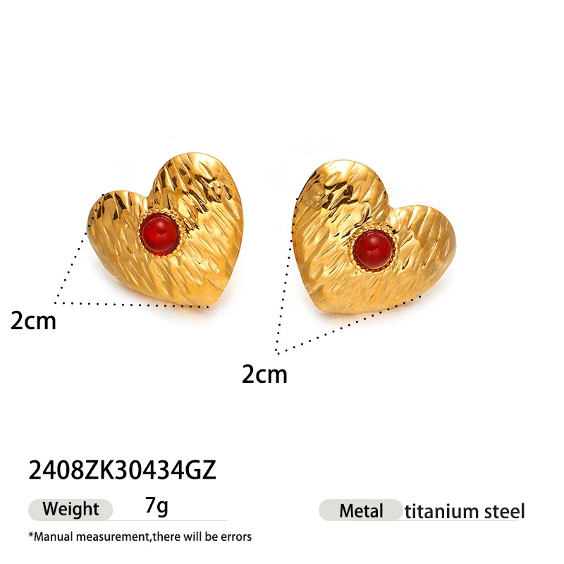 Wholesale Women's Cute Geometric Heart Star Stainless Steel Electroplated Earrings - Image 5