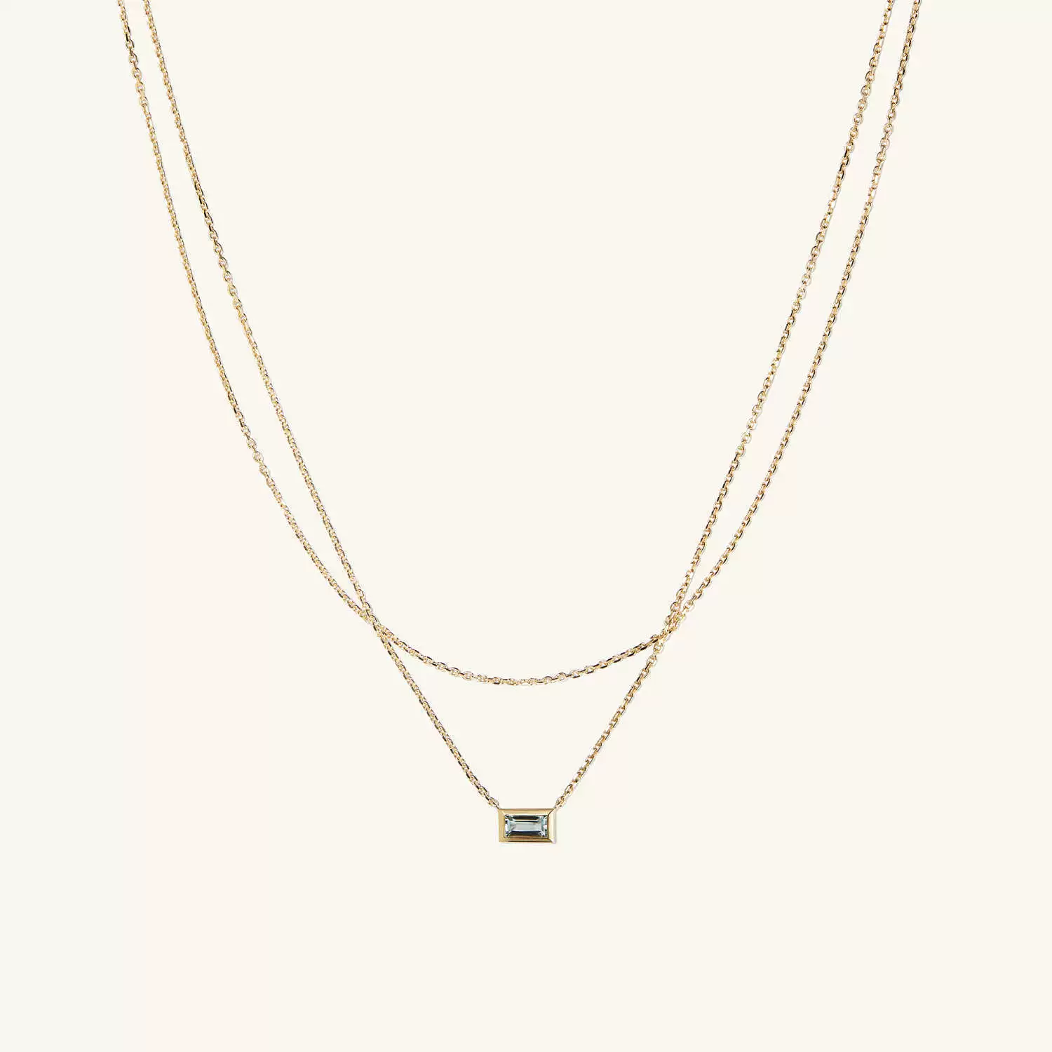 Wholesale Women's Doublelayer Asymmetrical Pearl Light Zircon Necklace With Geometric Pattern Copper Chain And Titanium Steel Pendant Electroplated In 18K Gold Color Preservation - Image 11