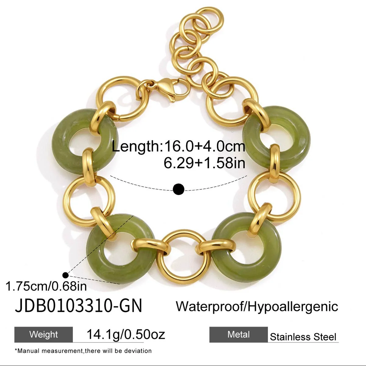 Wholesale Women's Electroplated Geometric Stainless Steel Bracelet - Image 6