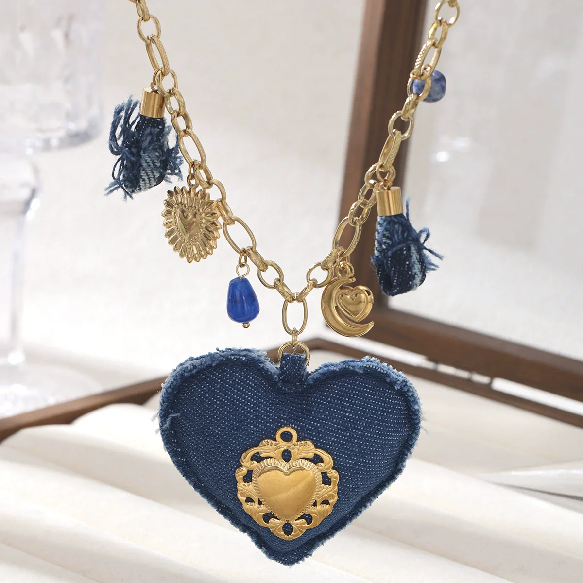 Wholesale Women's Electroplated Stainless Steel And Titanium Steel Heart Pendant Necklace In Ins Style And Minimalist Design